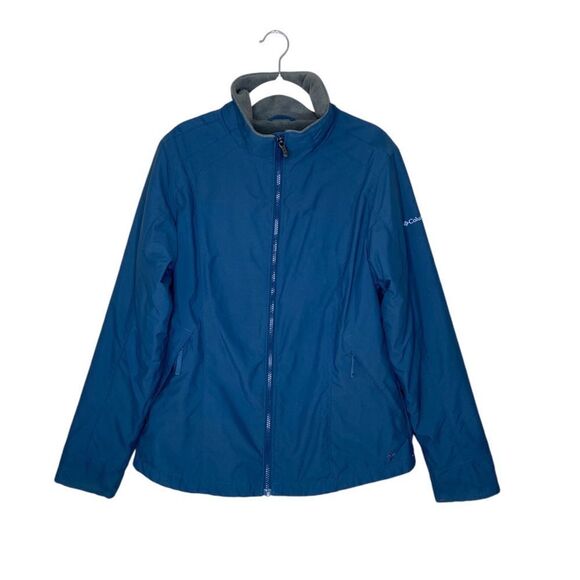Columbia Blue Jacket Windbreaker Fleece Size M - Picture 1 of 8